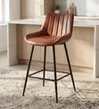 Metal Frame Leather Bar Stool - Brand New - 4