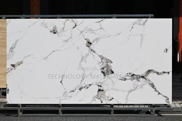 White Calacatta Sintered Stone Slab - Marble Look - 1