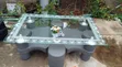 Executive Glass Table with Puff Stool - 1