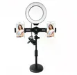 Double Stand Holder with 6-inch Ring Light - 2