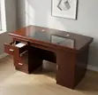 1.2m Mahogany Office Desk with Drawers and Cupboard - 1