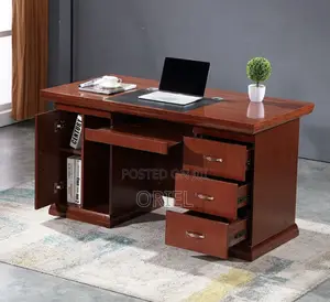 1.2m Mahogany Office Desk with Drawers and Cupboard