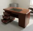 1.2m Mahogany Office Desk with Drawers and Cupboard - 3