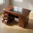 1.2m Mahogany Office Desk with Drawers and Cupboard - 4