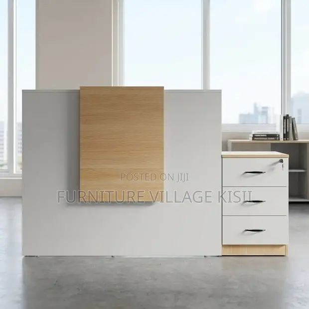 1.4m Reception Desk with Pedestal - 1