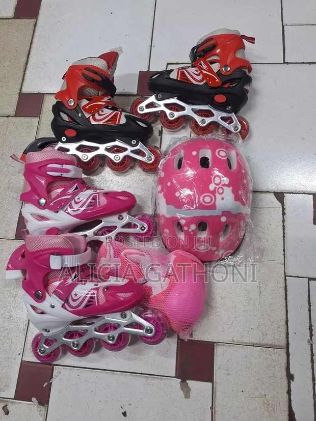 Adjustable Skating Shoes (Size 35-38) with Helmet & Gear - 1