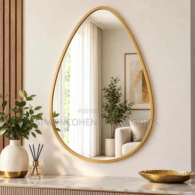 Teardrop Gold Wall Mirror - 1
