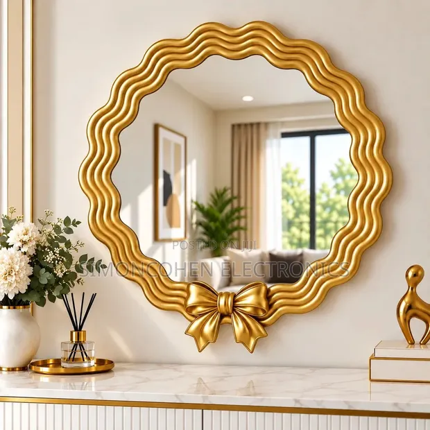 Bow Wall Mirror - Gold - 1