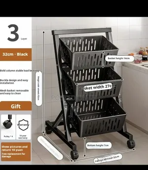 3 Tier Multi-Functional Steel Vegetable & Fruit Rack