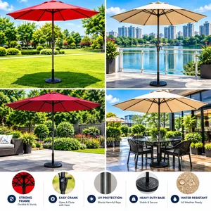 2.7m Parasol Garden Umbrella with Replaceable Cloth