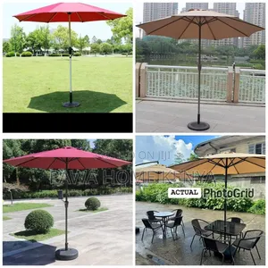 Mwavuli wa Bustani wa Parasol wa 2.7m na Nguo Zinazoweza Kubadilishwa