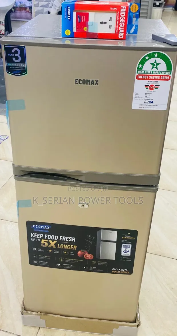 Ecomax 118L Double Door Fridge with Free Fridge Guard - 1