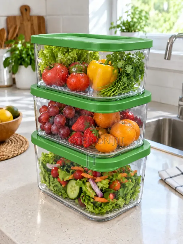3 Pcs Glass Food Storage Containers (750ml) - 1