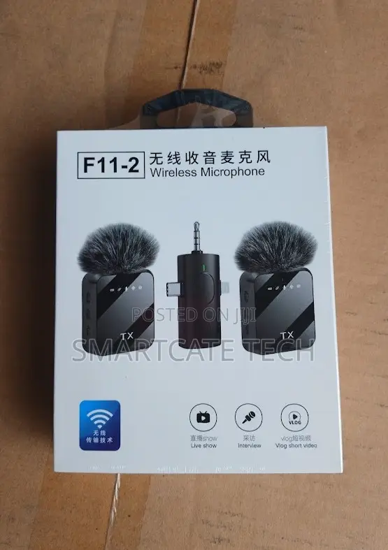 F11-2 Dual Wireless Lapel Mic for iPhone/Android - 1