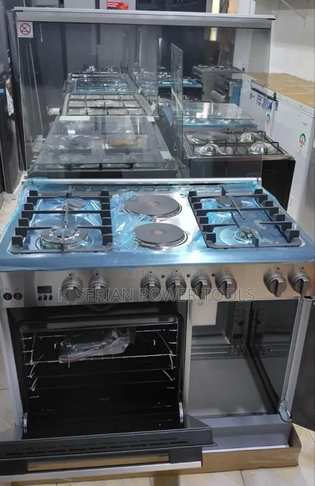 Haier 60x90cm 4 Gas Burner + 2 Electric Hotplate Standing Cooker - 1