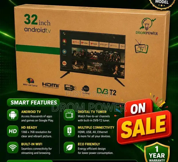 32-Inch Drom Smart Android TV - 1