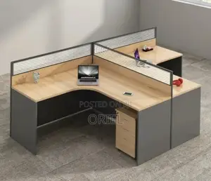 Curved Office Workstation for 2 People