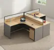 Curved Office Workstation for 2 People - 4
