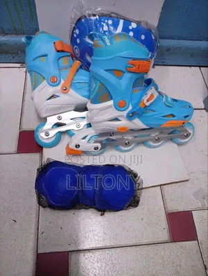 Inline Skates (Blue) - Size L (38-43) with Safety Gear