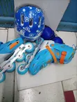 Inline Skates (Blue) - Size L (38-43) with Safety Gear - 2