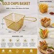 Squared Chips Basket with Gold Trim - 1