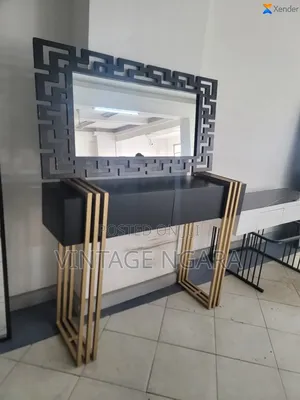 Elegant Console Table with Mirror Set