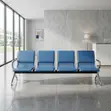 4-Link Blue Padded Office Bench - 5