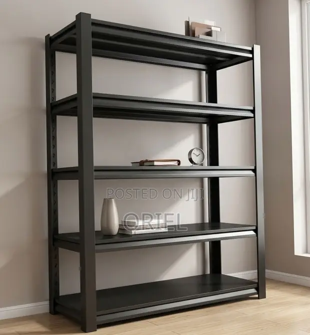 Black Metallic 5-Tier Office Storage Rack - 1