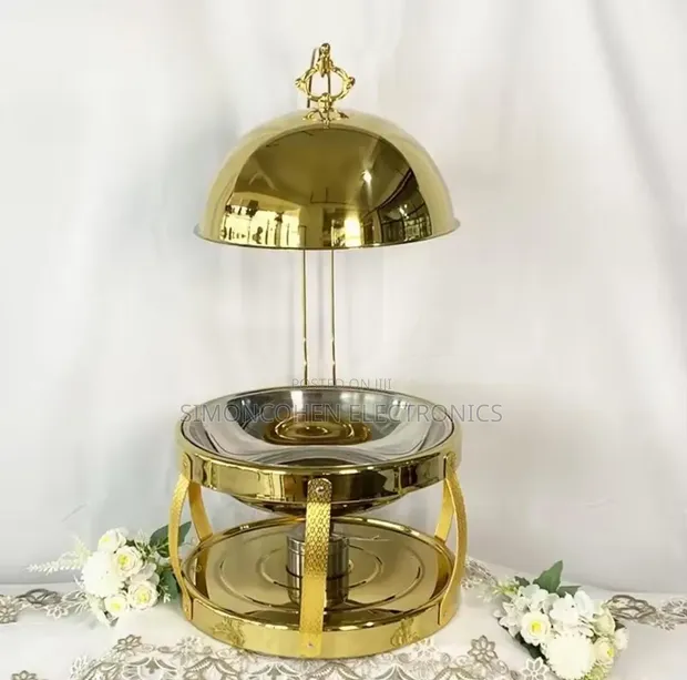 8L Golden Fancy Elegant Chafing Dish/Food Warmer - 1