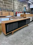 Modern 6ft Wooden TV Stand - Brown & White - 2
