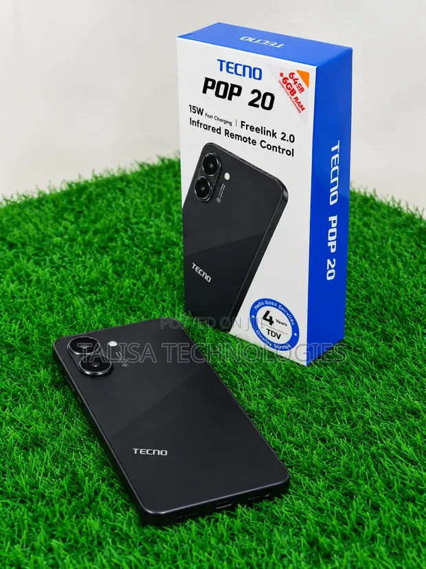 Tecno Pop 20 Mpya 64GB Nyeusi - 1