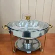 4.5L Stainless Steel Chafing Dish with Glass Lid - 2