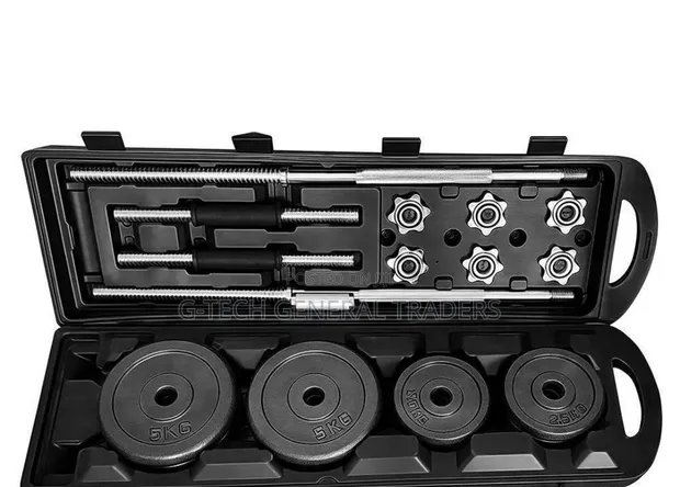 50kg Adjustable Cast-Iron Barbell and Dumbbell Set - 1