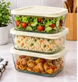 3 Pcs Glass Food Storage Containers (750ml) - 2