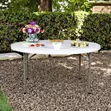 Durable Outdoor Dining Table - White Plastic/Metal - 1