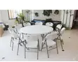 Durable Outdoor Dining Table - White Plastic/Metal - 2
