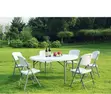 Durable Outdoor Dining Table - White Plastic/Metal - 3