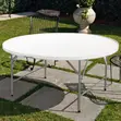 Durable Outdoor Dining Table - White Plastic/Metal - 4