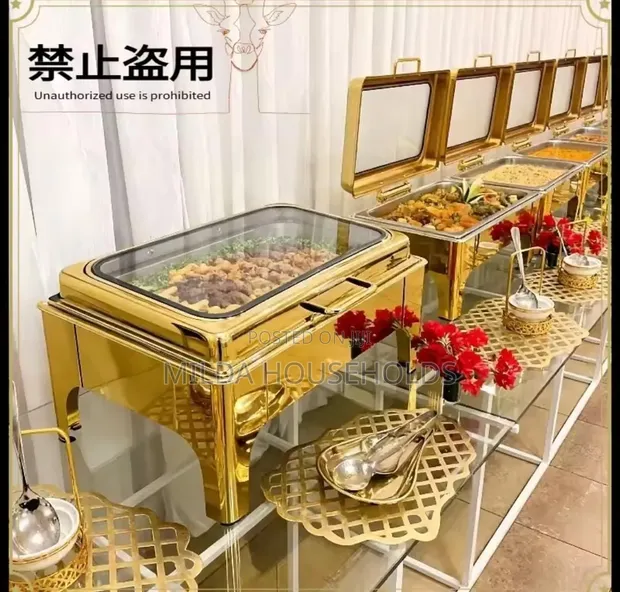 Elegant Golden Chafing Dishes (8L) - 1