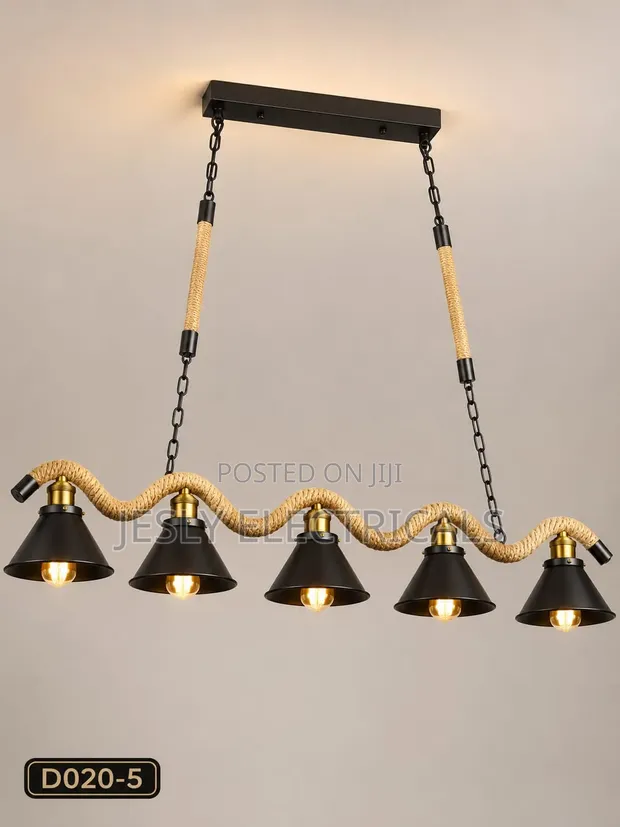 Hemp Rope Wave Industrial Chandelier - 1