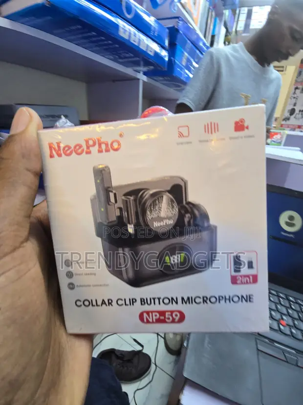 NeePho NP-59 2.4GHz Wireless Collar Mic na Kesi ya Dijitali - 1