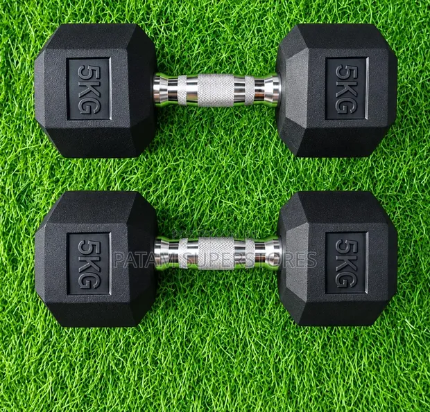 Dumbbell ya Hexagon 5kg (Jozi) - 1