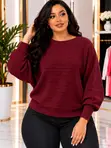 Sweater ya Knit ya Kawaida - Nyeupe - 1