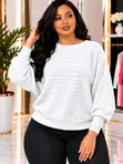 Sweater ya Knit ya Kawaida - Nyeupe - 3
