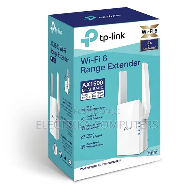 TP-Link RE505X AX1500 WiFi 6 Dual-Band Range Extender - 1
