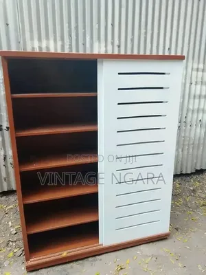 Modern White & Brown Wooden Shoerack