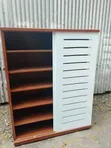 Modern White & Brown Wooden Shoerack - 1