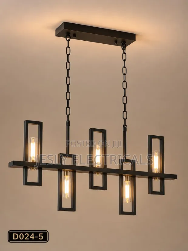5-Light Farmhouse Modern Linear Chandelier - 1