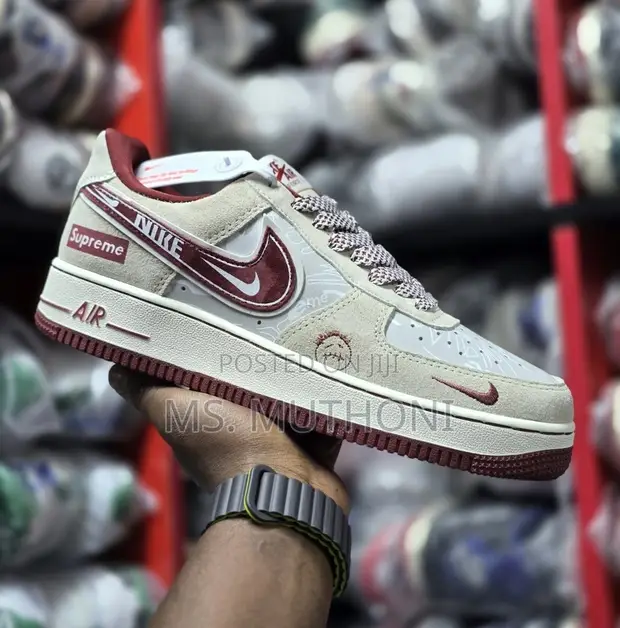 Nike Air Force 1 Low x Dior Maroon Beige - 1
