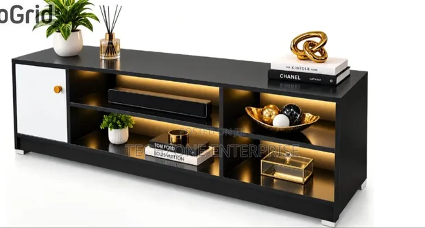 Imported Executive TV Stand with Shelves & Cabinet - 1
